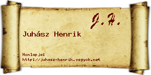 Juhász Henrik névjegykártya